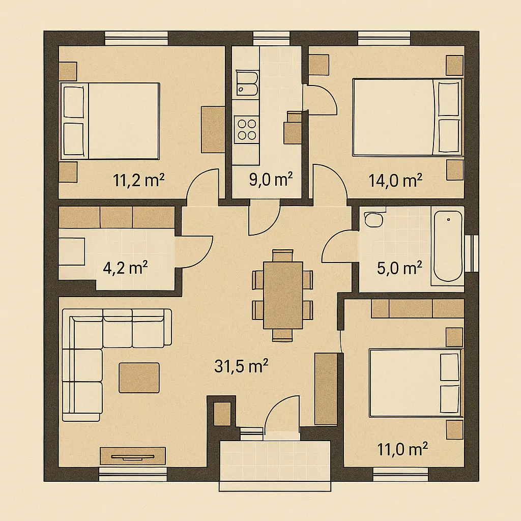 Plano residencial 160m